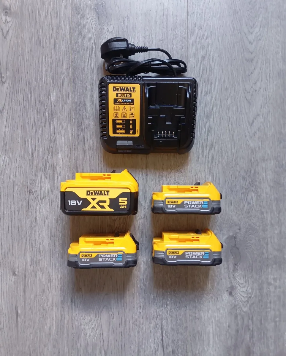 DeWalt Batteries & Charger (New) - Image 1