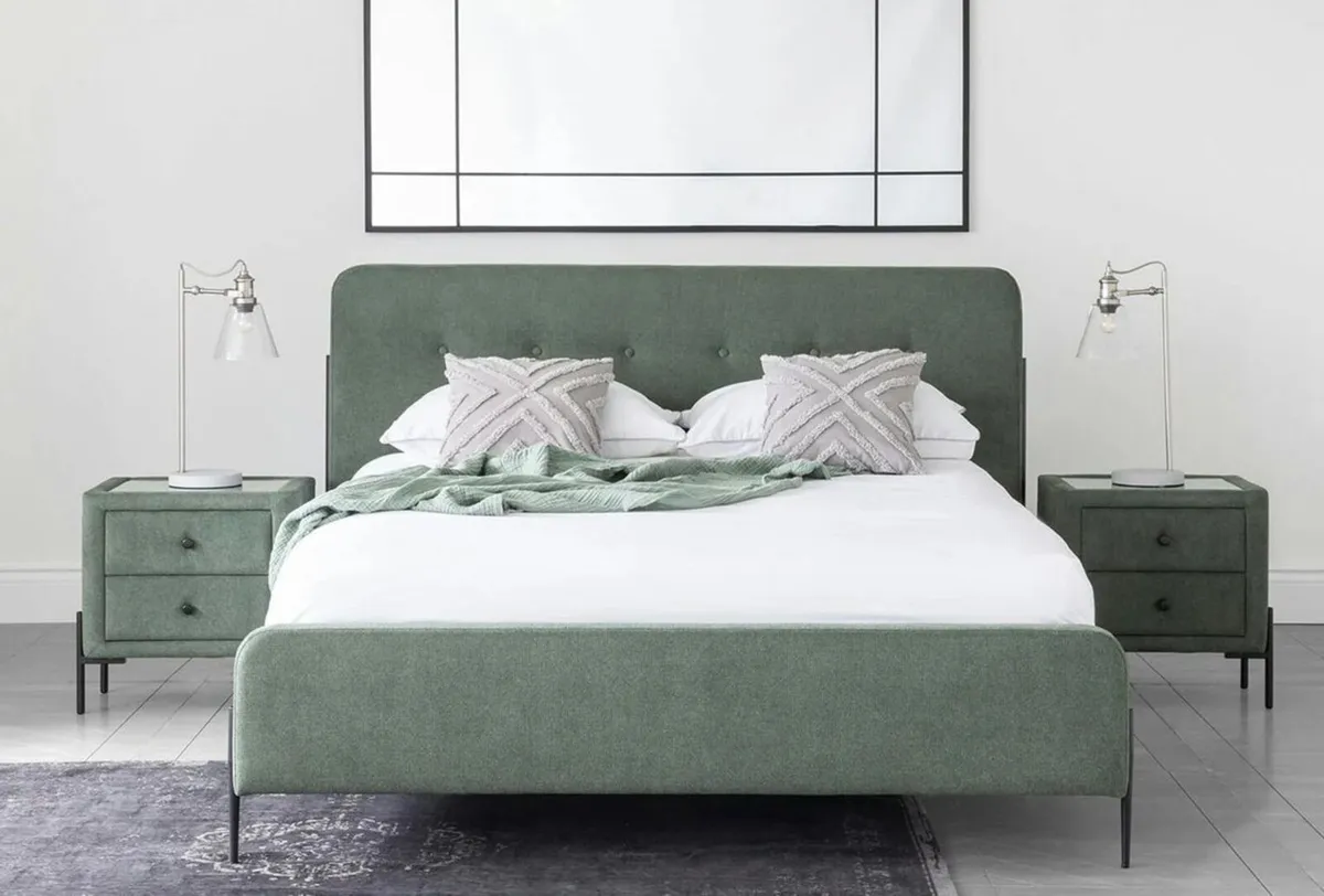 Arnold Bed Frame | Double | 4ft6 | Green - Image 2