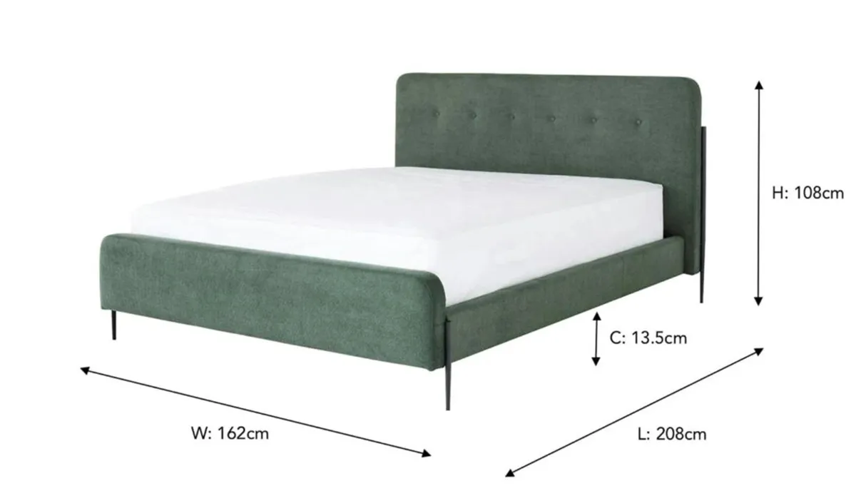 Arnold Bed Frame | Double | 4ft6 | Green - Image 3