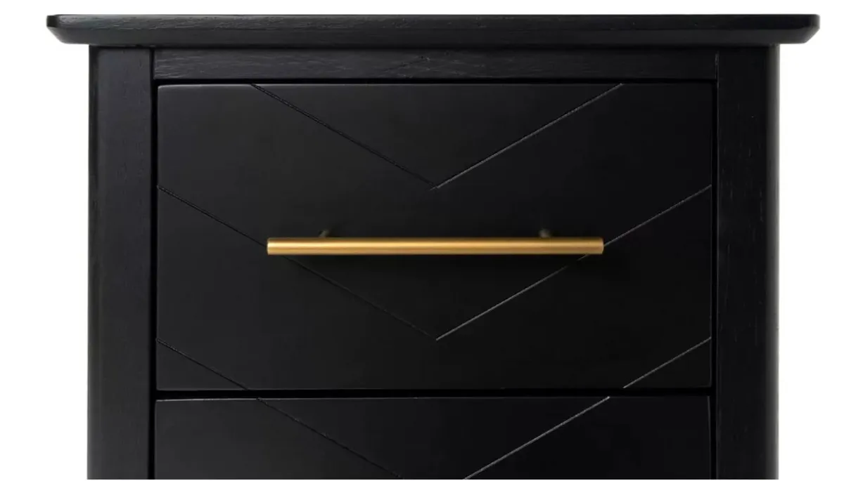 Black Oak Bedside Lockers x 2 + Wardrobe - Image 2