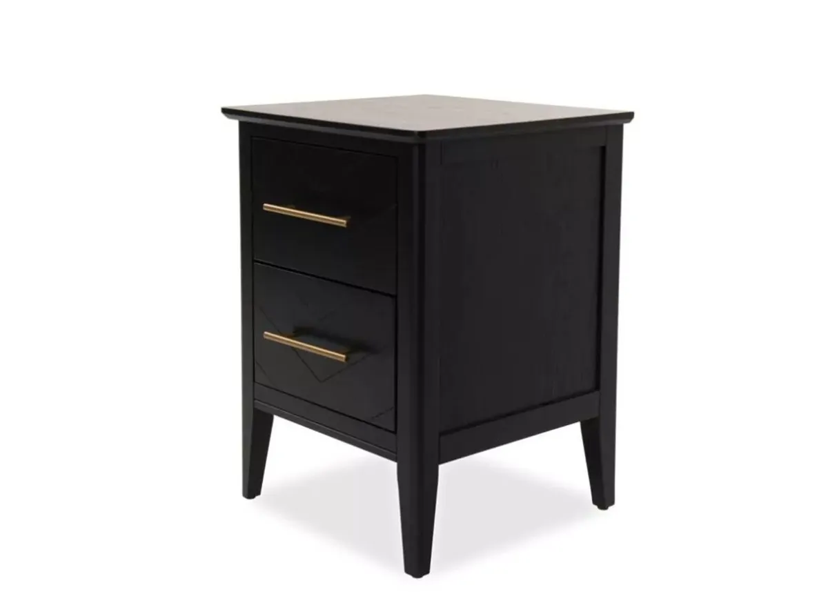Black Oak Bedside Lockers x 2 + Wardrobe - Image 3