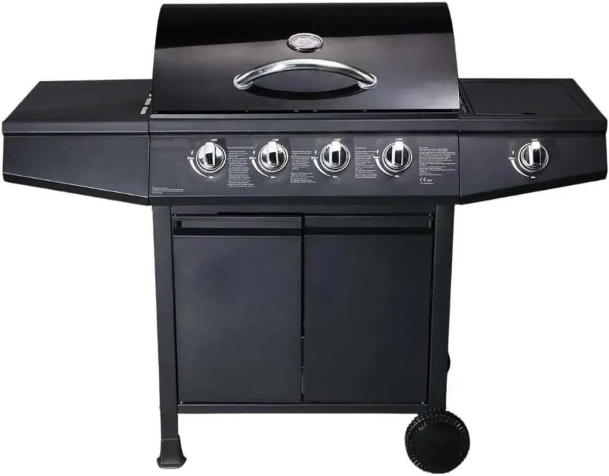 4+1 Burner Gas BBQ Garden Grill – Stainless Steel - Image 1