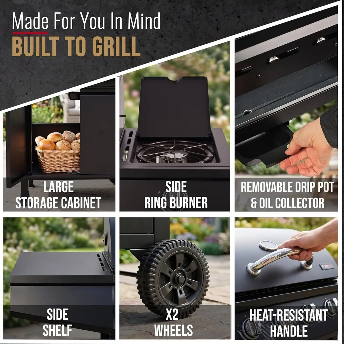 4+1 Burner Gas BBQ Garden Grill – Stainless Steel - Image 2