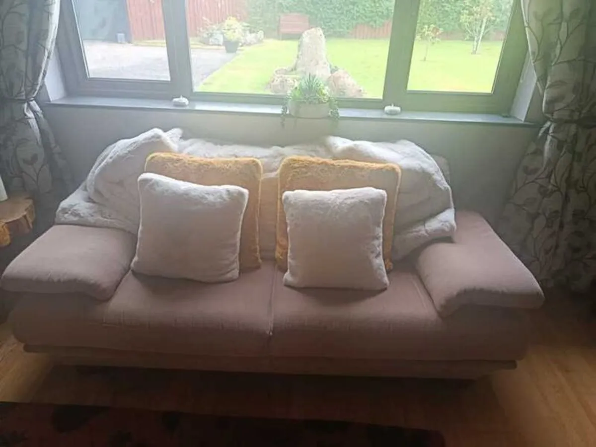 2 & 3 Seater Taupe/Fawn Sofa Set - Image 3
