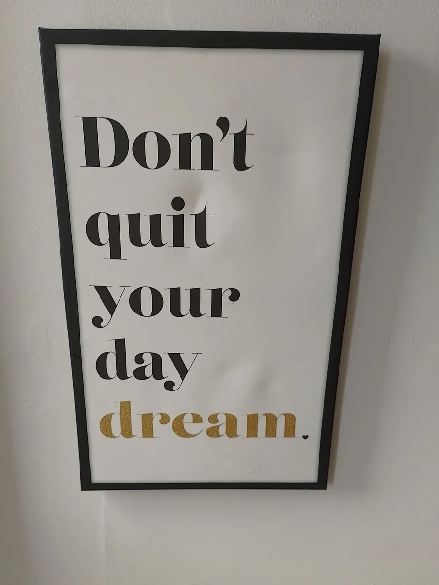 LARGE FRAMED PRINT SIGN ON CANVAS. - Image 1