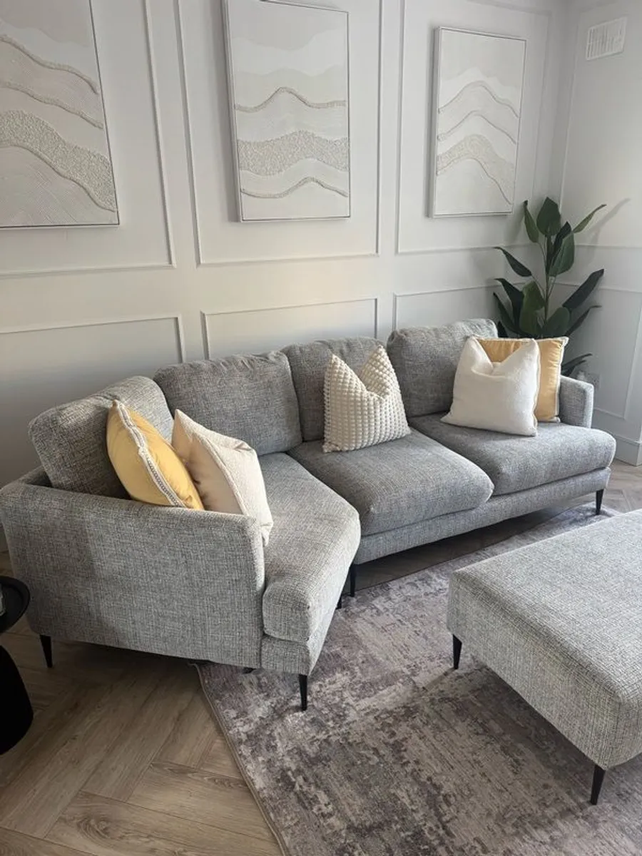 Sofa - 3 seater, 1 arm chair and foot rest - Image 2