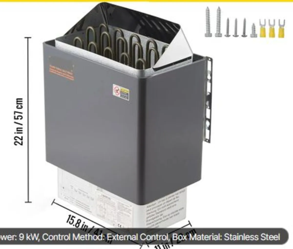 9KW Electric Dry Sauna Heater Stove W/External - Image 4