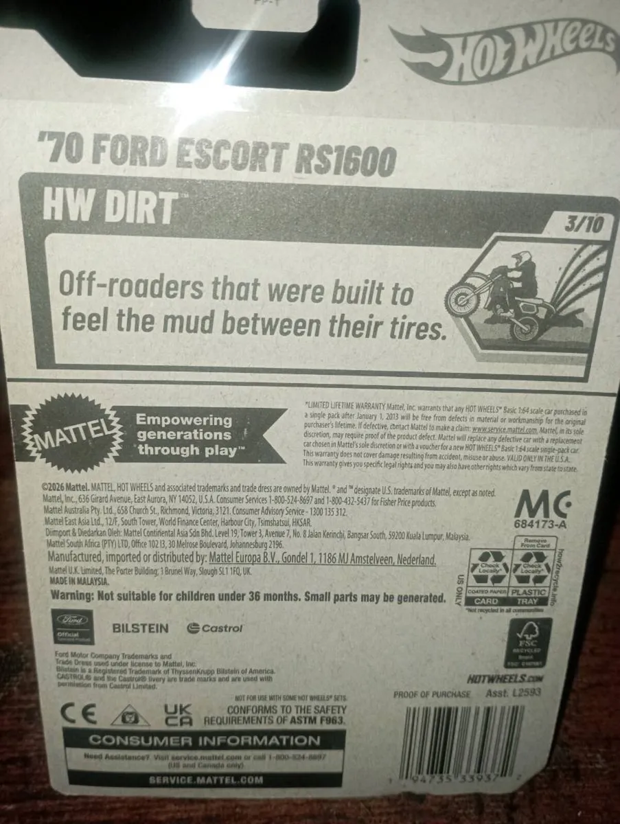 NEW 2026  HOT WHEELS  FORD  ESCORT RS 1600. - Image 2