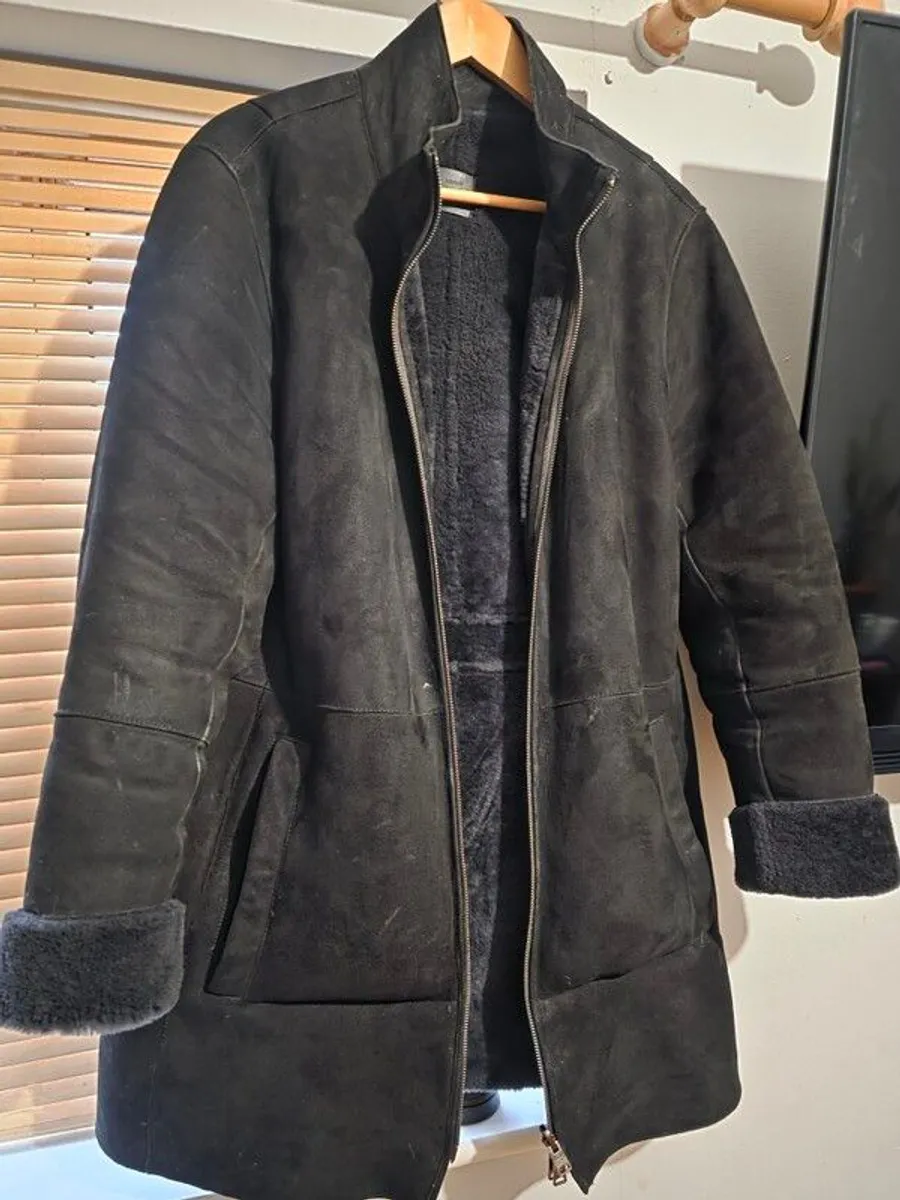 All Saints Stride funnel spanish merino shearling coat. - Image 1