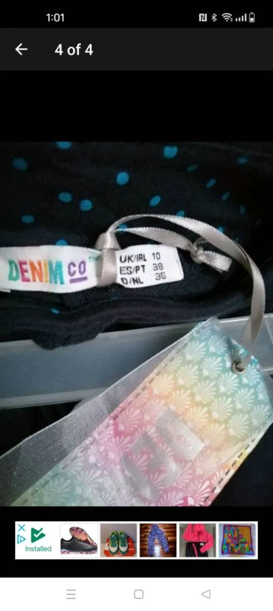 Navy. Penny's Capri tracksuit material pants draw - Image 4