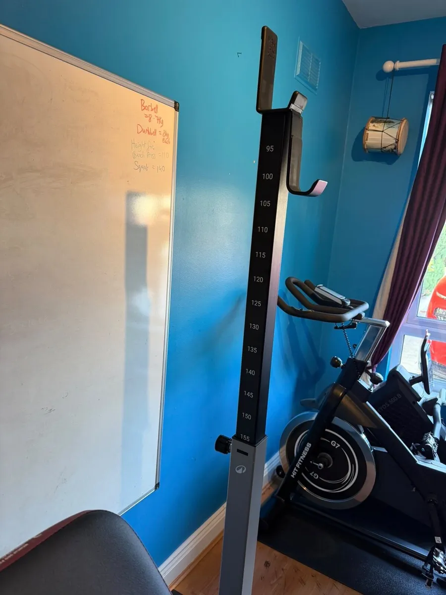 Squat rack, bench and weights - Image 3
