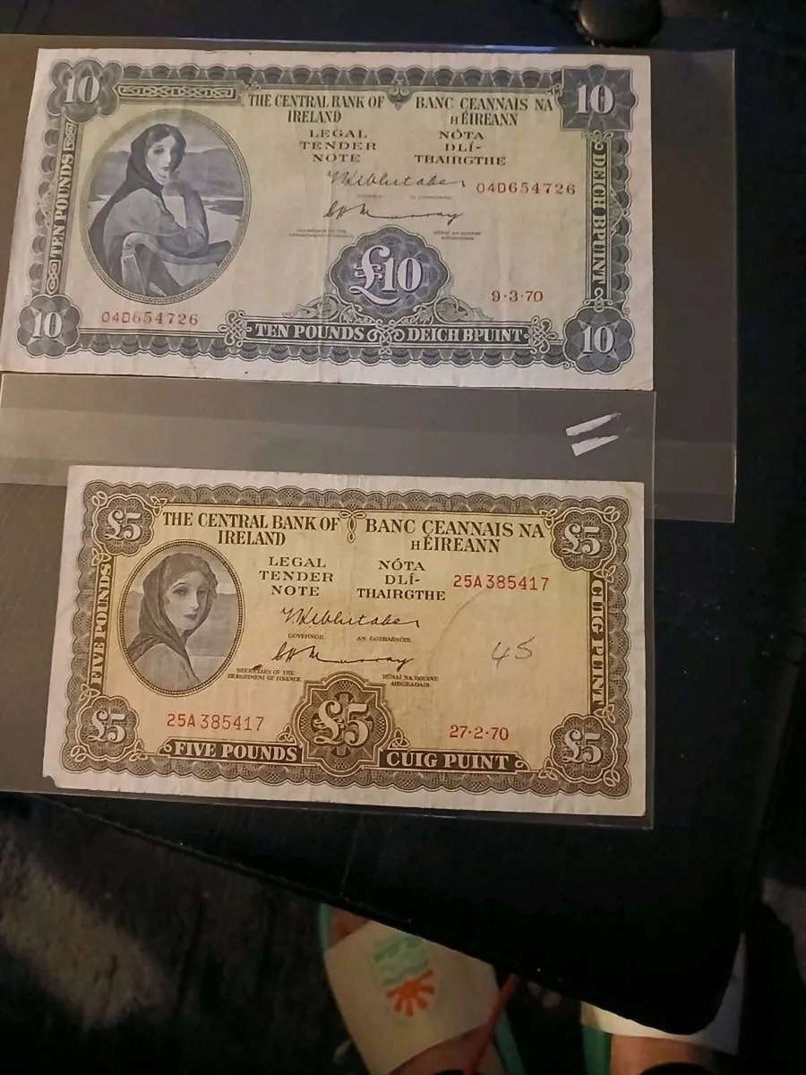 Ten pound and five pound irish notes - Image 2