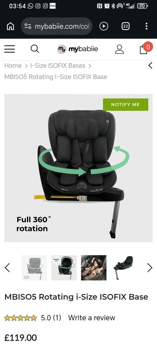 NEW My Babiie 360° Rotating car seat Isofix base - Image 2