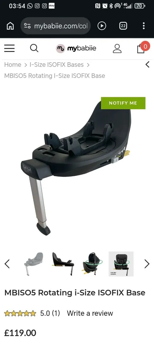 NEW My Babiie 360° Rotating car seat Isofix base - Image 3