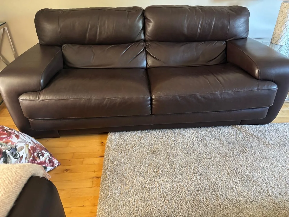 Brown Leather Suite - Image 3