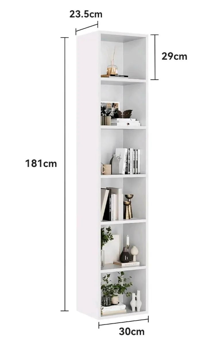 Brand New Bookcase White 6 Tier - Image 2