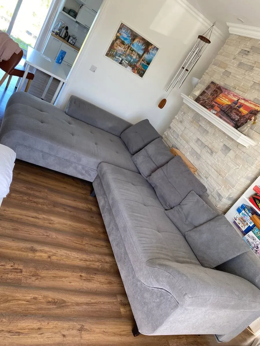 Large Grey Corner Sofa / Sofa Bed - Image 2