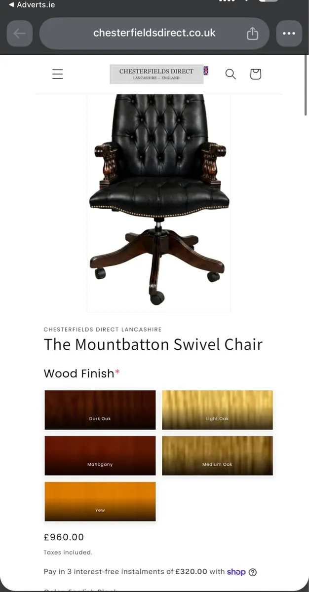 Chesterfield Traditional Handcrafted Office Chair - Image 4