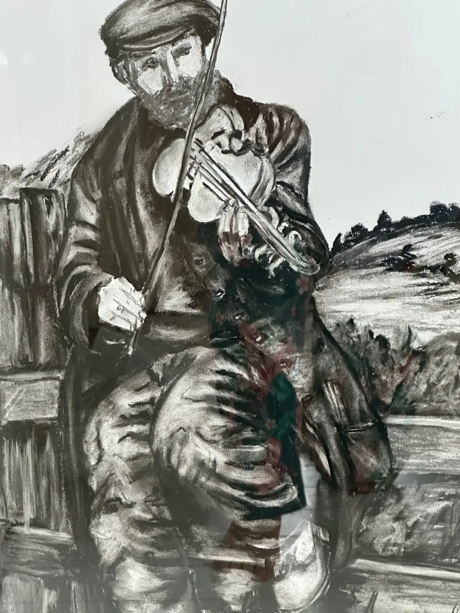 Original charcoal drawing of the fiddler on the st - Image 4