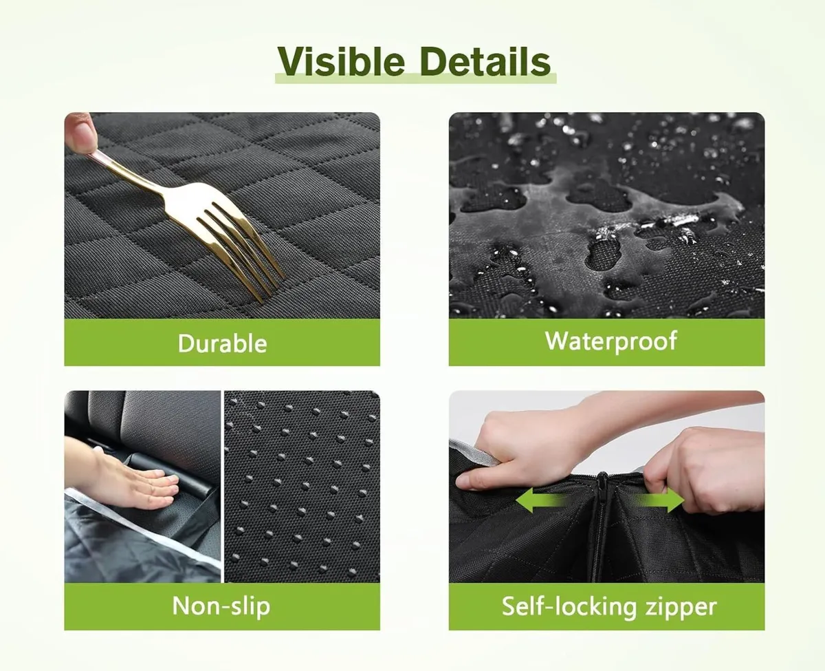 Dog Car Hammock Seat Cover 146x136cm Waterproof - Image 2