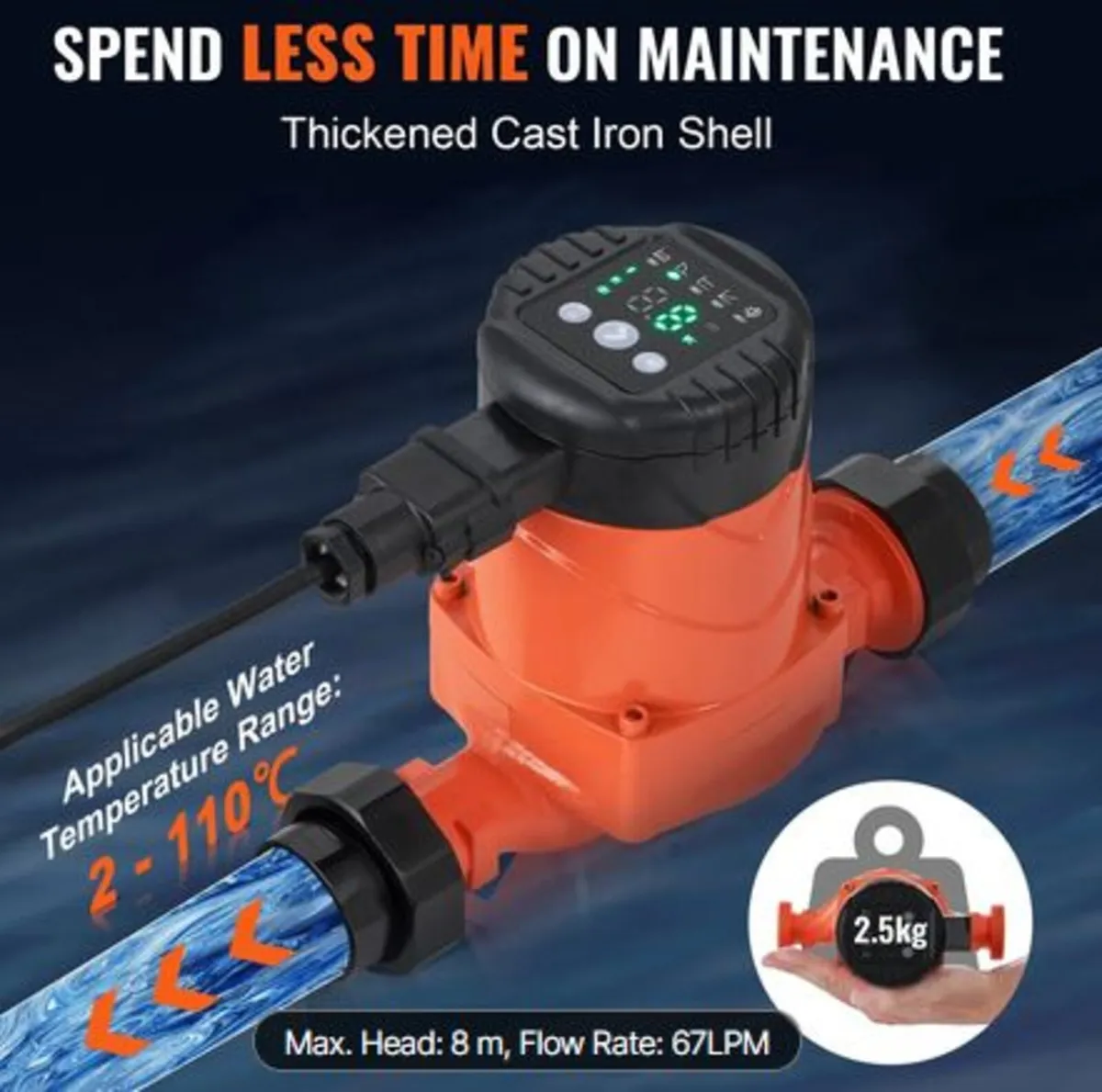 LPS25-8BP-180 Hot Water Recirculating Pump, 220V, - Image 3