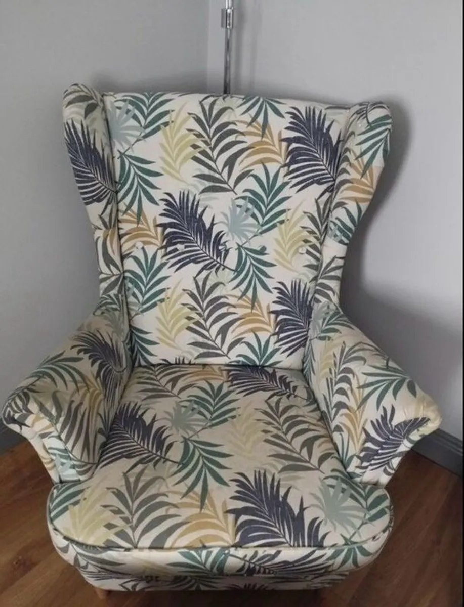 IKEA Strandmon Wingback Armchair and footstool - Image 2