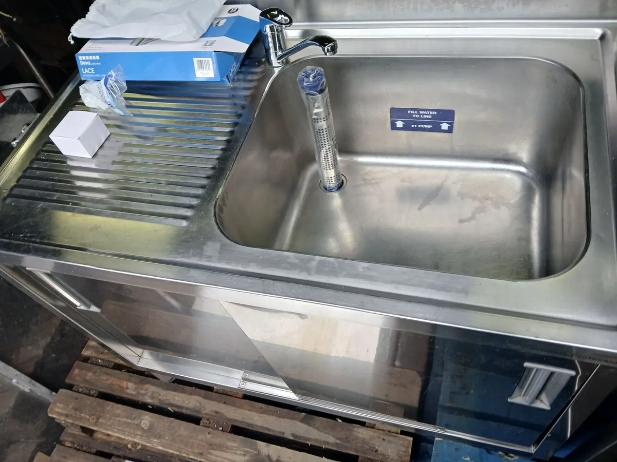 Staneless steel cabbinet double sink unit - Image 2
