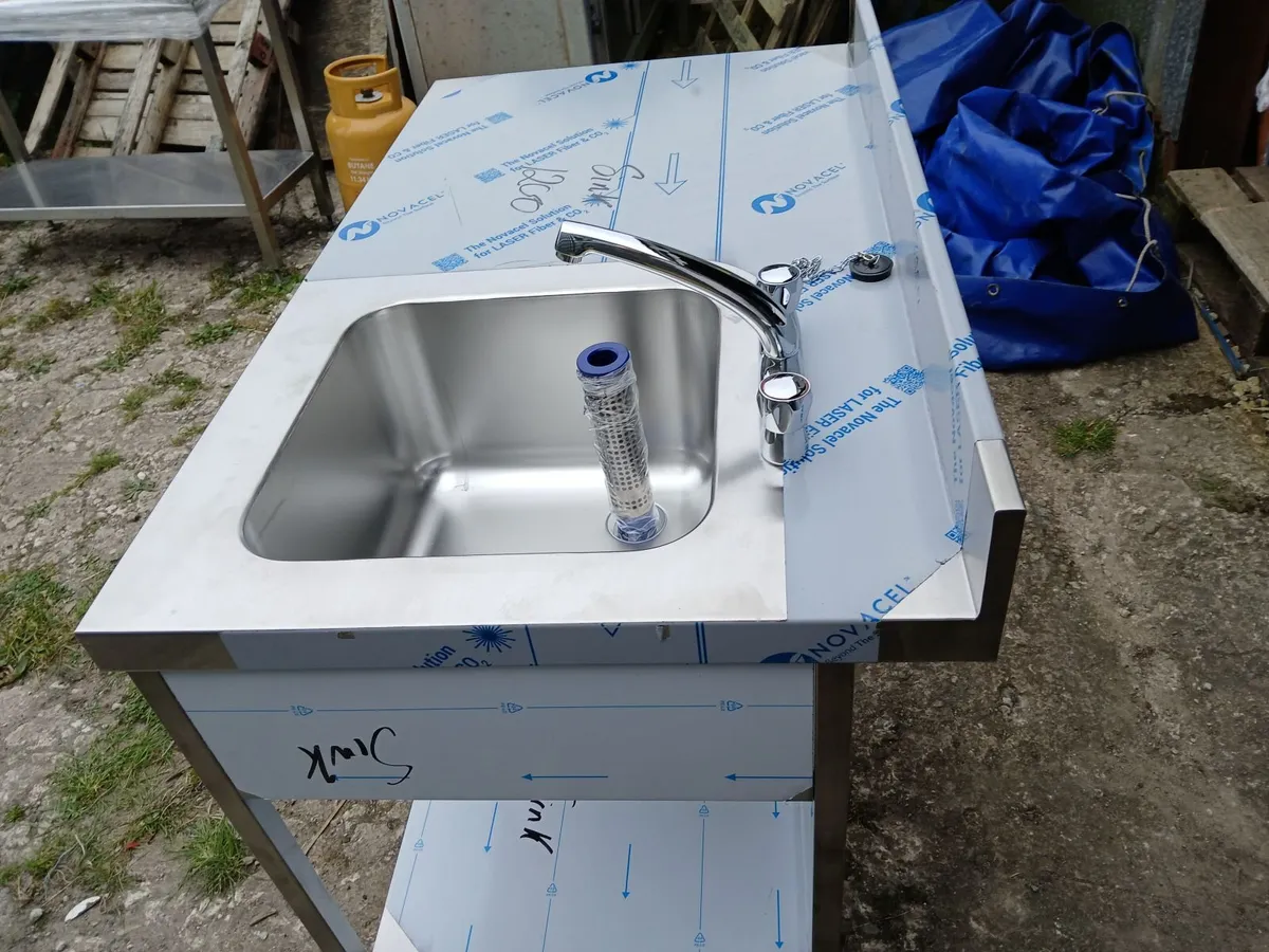 Staneless steel cabbinet double sink unit complete - Image 2