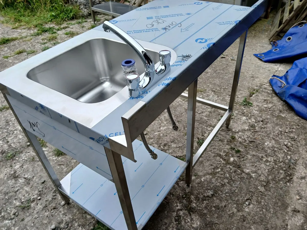 Staneless steel cabbinet double sink unit complete - Image 1