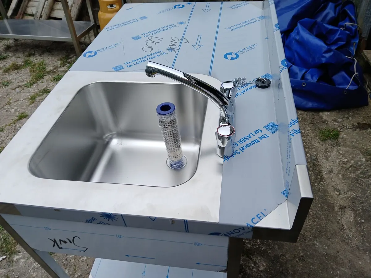 Staneless steel cabbinet double sink unit complete - Image 3