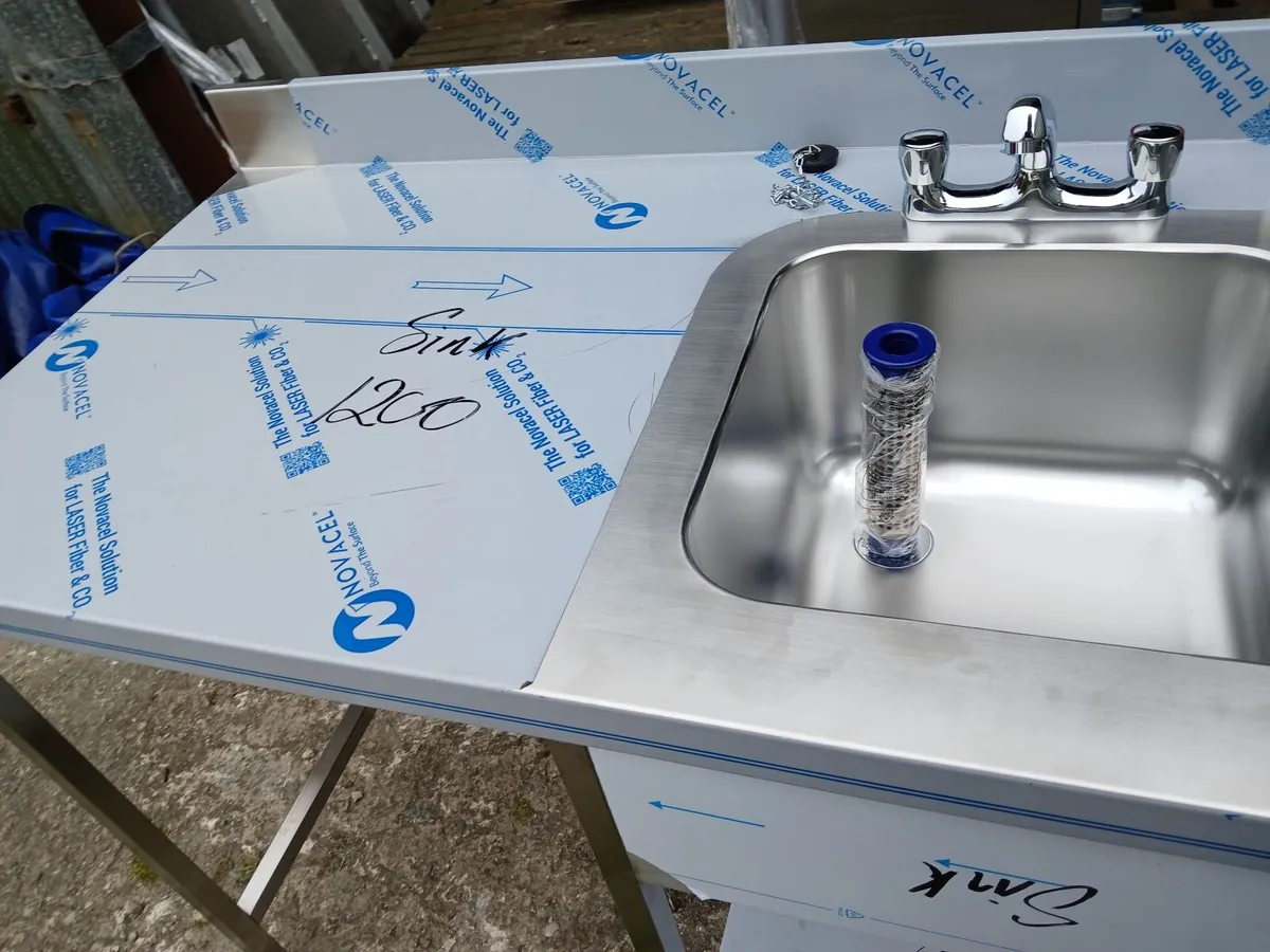 Staneless steel cabbinet double sink unit complete - Image 4