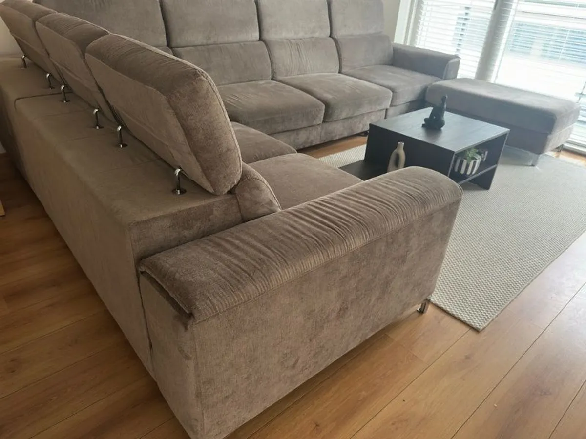 Large Corner Sofa Bed + Rug + Coffee Table, ONO - Image 2