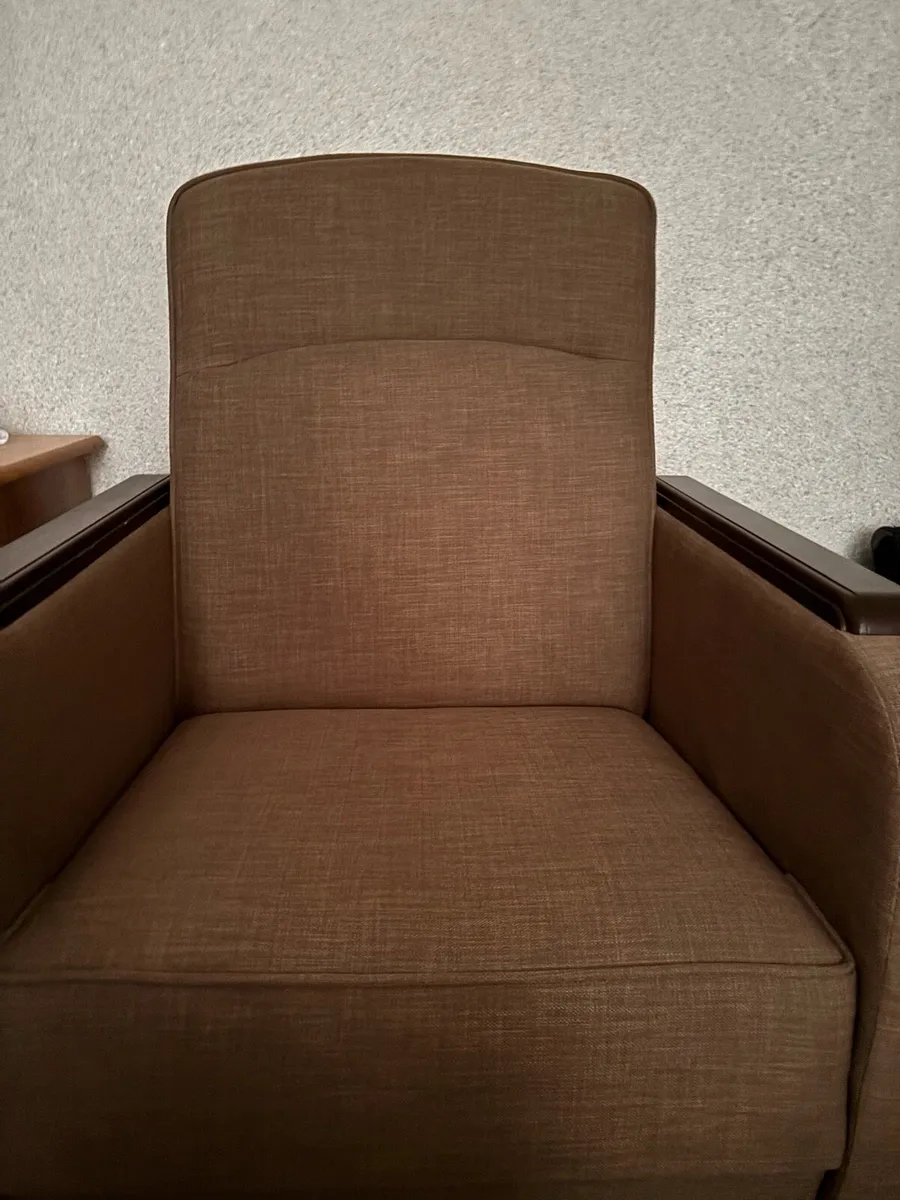 Brown Upholstered Armchair – Good Condition - Image 3