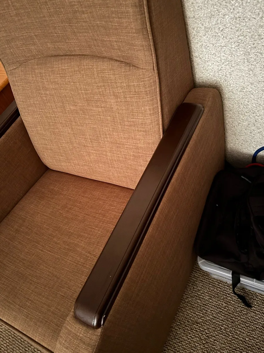Brown Upholstered Armchair – Good Condition - Image 4