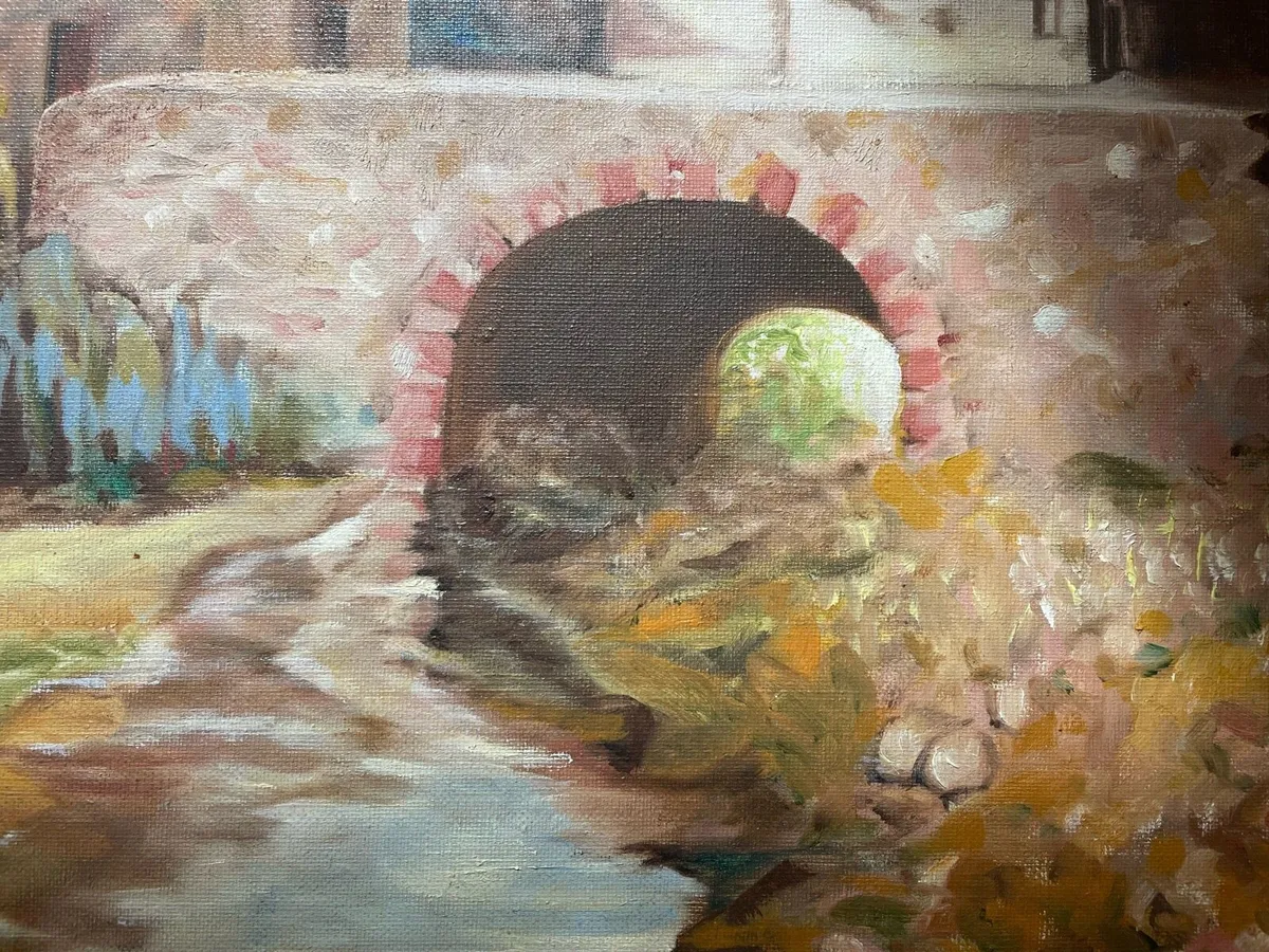 Antique oil on canvas - Image 3