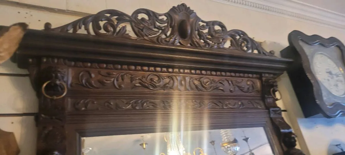 Large French Oak mirror 200/100 cm. - Image 3