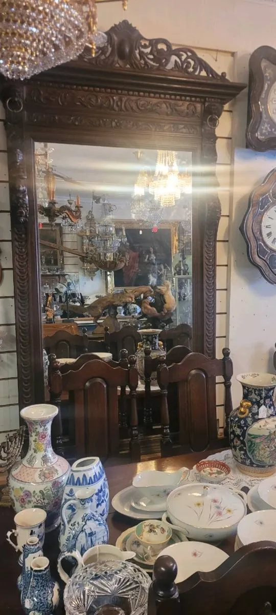 Large French Oak mirror 200/100 cm. - Image 1