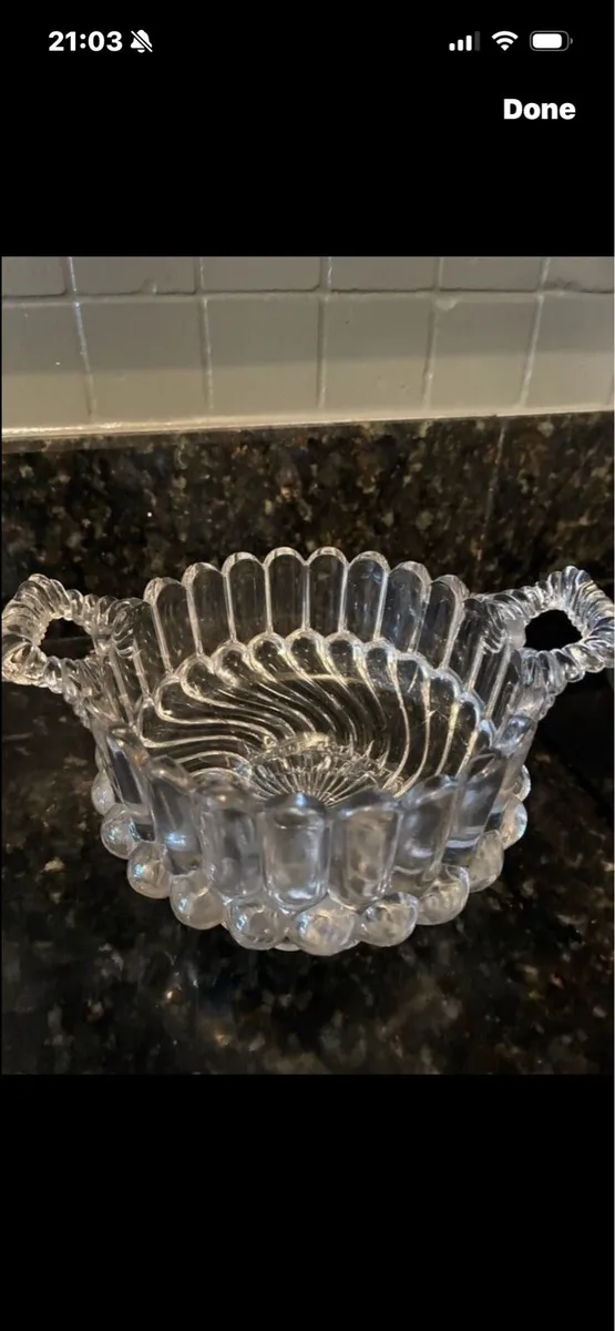 Vintage Crystal Milk & Sugar Bowls - Image 3