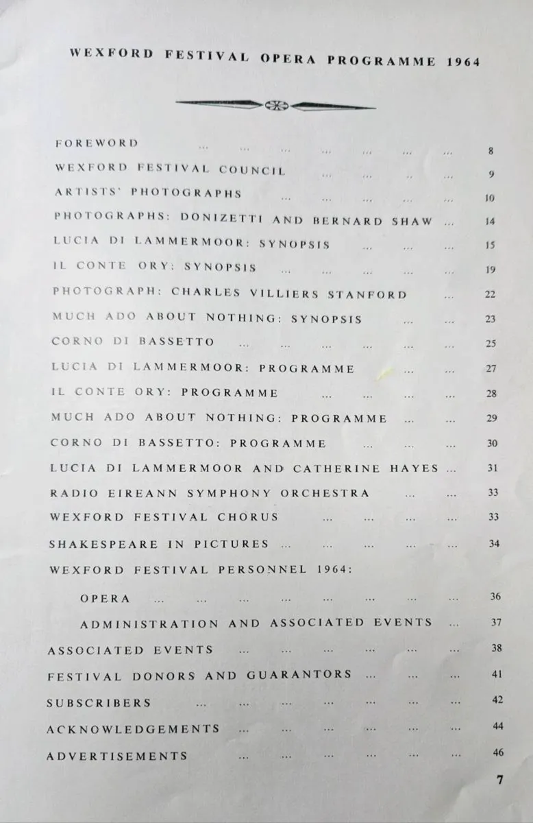 Vintage Wexford Festival Opera Programme 1964 - Image 3