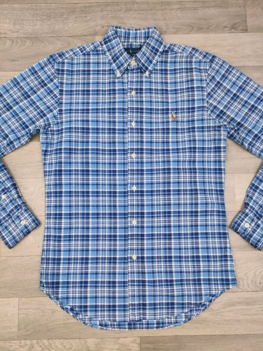 Ralph Lauren Button Down Check Oxford Shirt Mens S - Image 2
