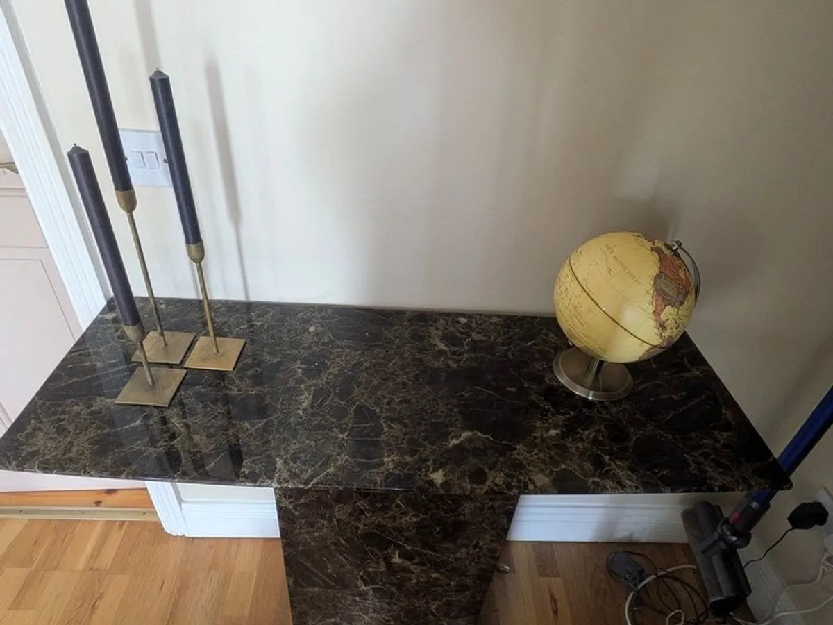 Dark Real Marble Console / Hall Table - Image 1