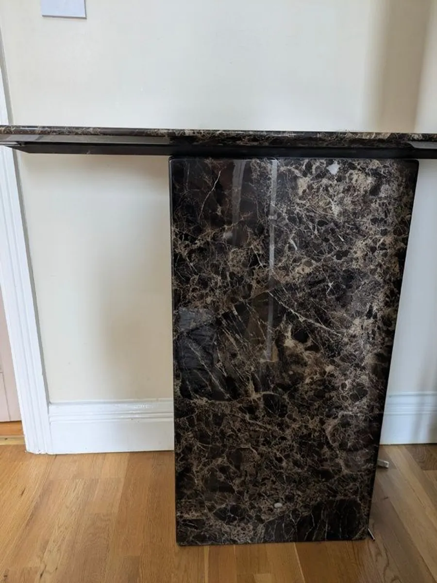 Dark Real Marble Console / Hall Table - Image 2
