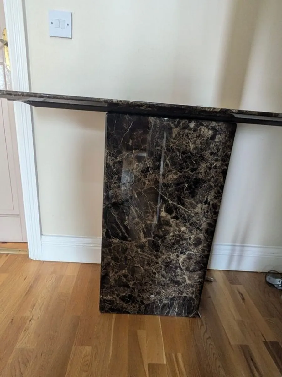 Dark Real Marble Console / Hall Table - Image 3