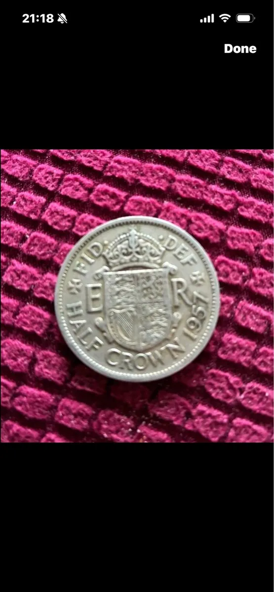 1957 UK Queen Elizabeth Half Crown - Image 2