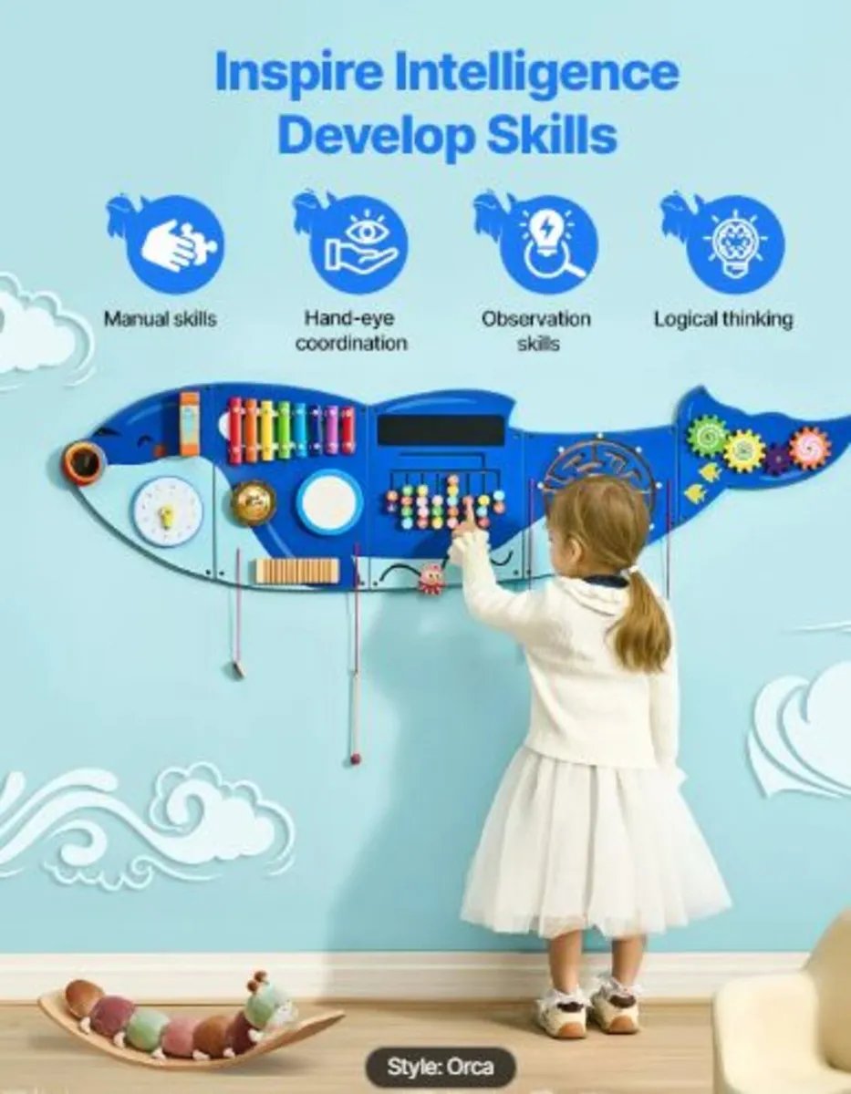 Orca Activity Wall Busy Board Panels,12 Activities - Image 3