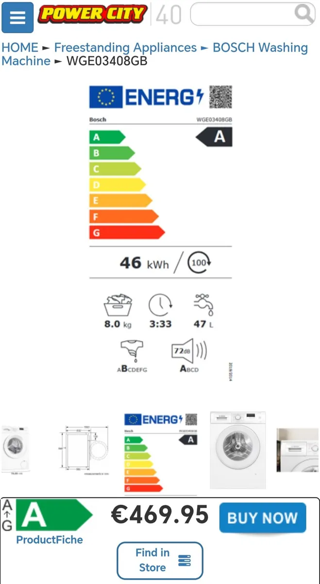 Bosch Series 2 Washing machine 8kg 1400 spin speed - Image 2