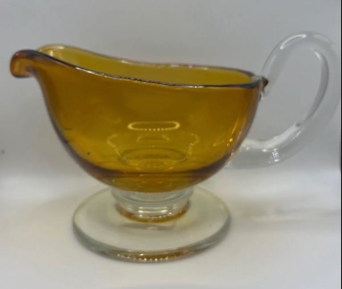 Hand-Blown Art Glass   Williams Sonoma Amber Glass - Image 1