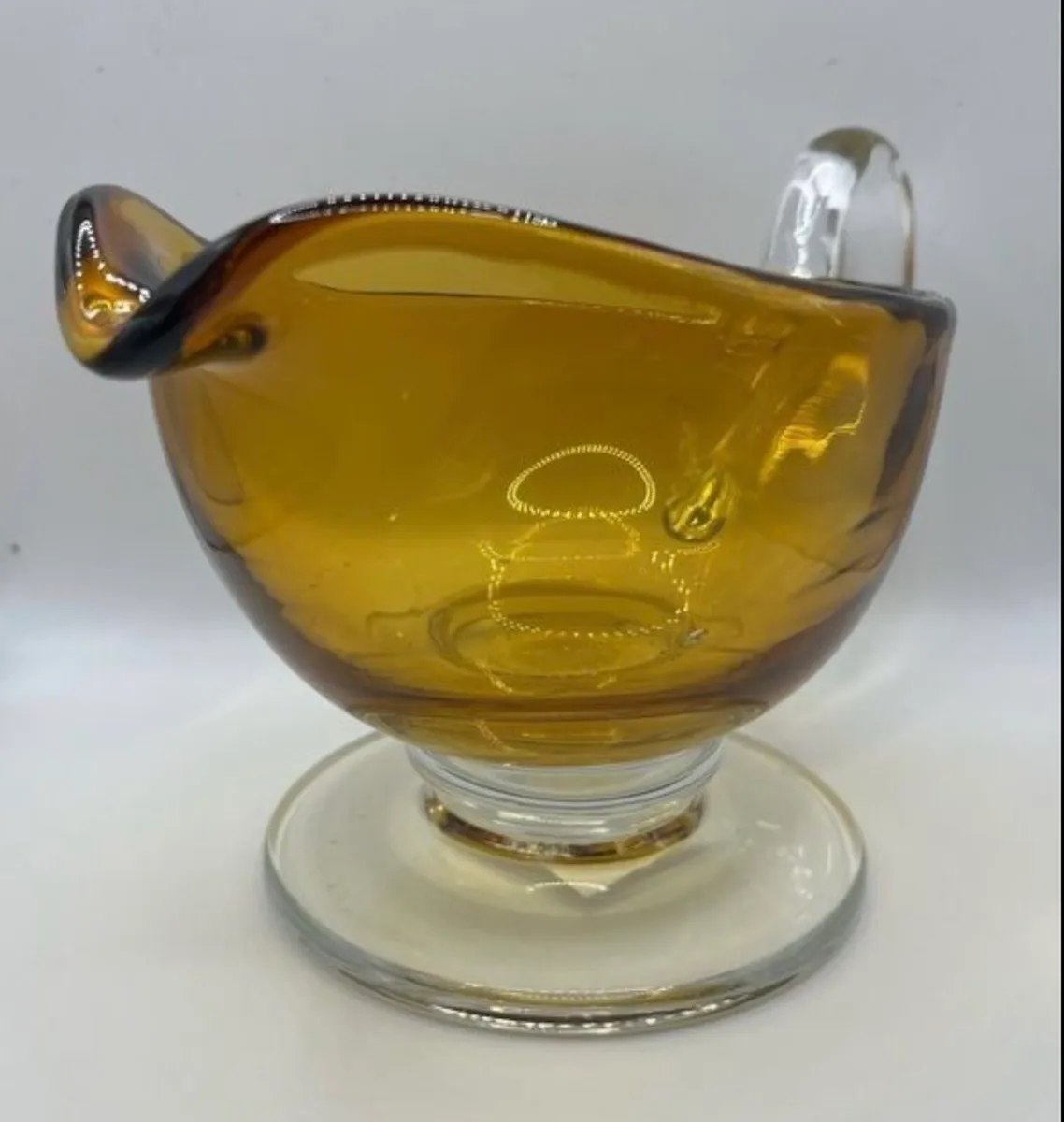 Hand-Blown Art Glass   Williams Sonoma Amber Glass - Image 2