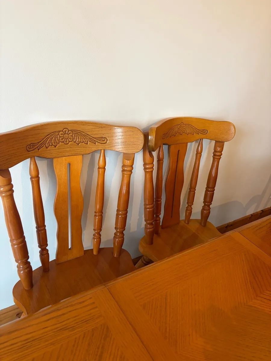 Solid Wood Dining Table with Matching Chairs - Image 3