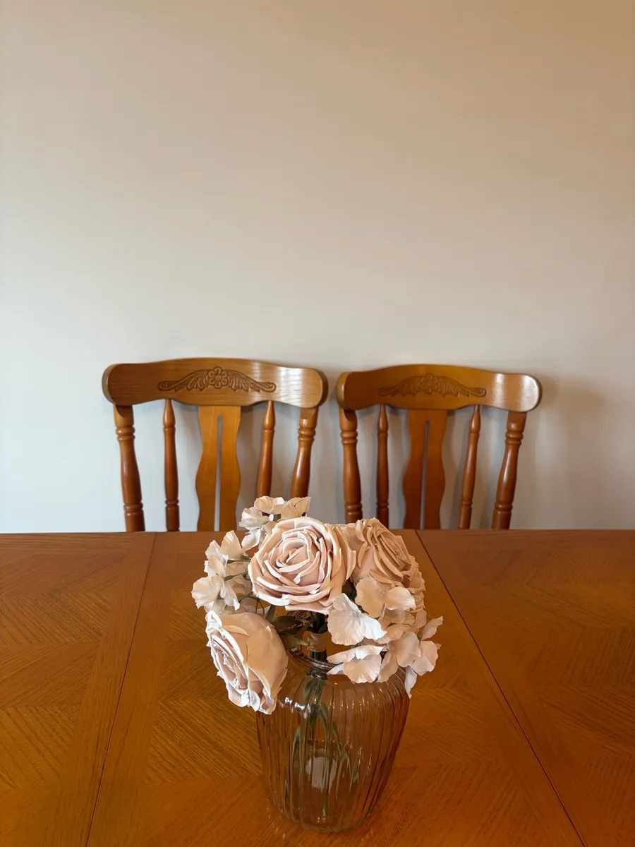 Solid Wood Dining Table with Matching Chairs - Image 4